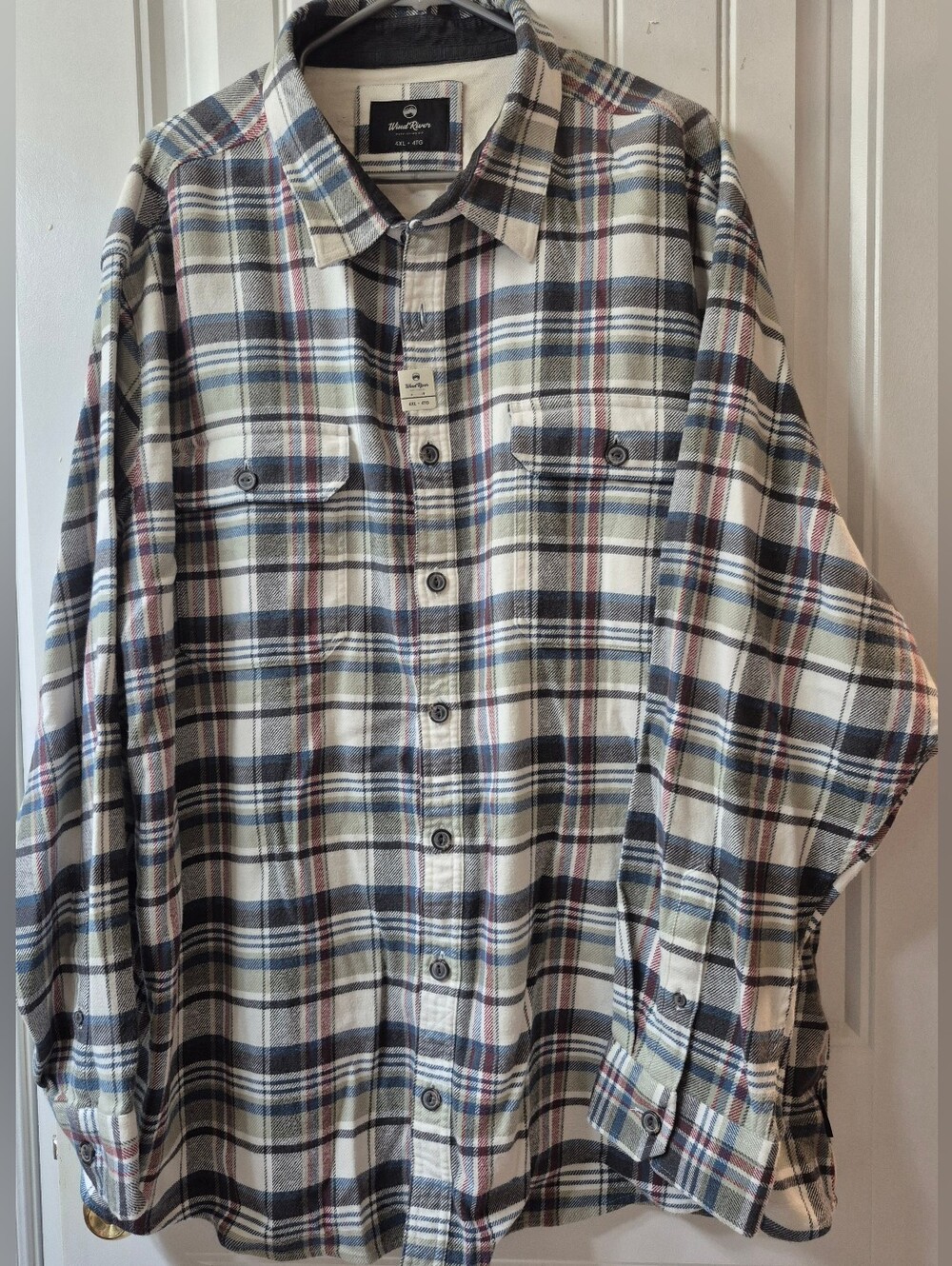 Mens WindRiver Plaid Flannel Shirt Size 4X New With Tags